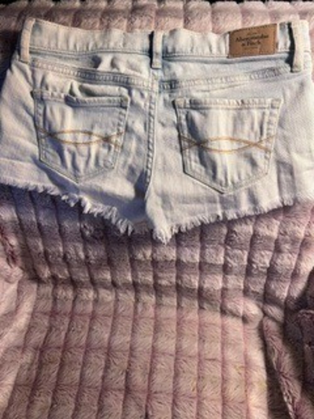 Abercrombie & Fitch Light Wash Denim Frayed Hem Shorts Women's Size 00 W24